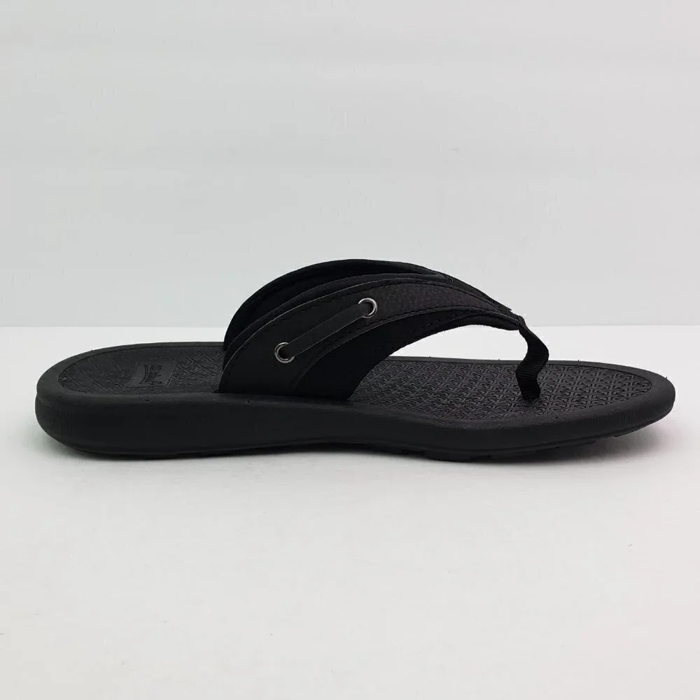 NEW KS Island Mens Size 10W Black Slip On Casual Thong Flip Flop Sandals 13173